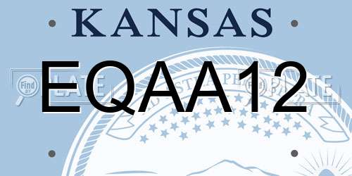 EQAA12 Kansas License Plate