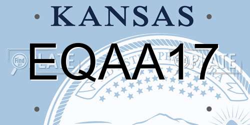 EQAA17 Kansas License Plate