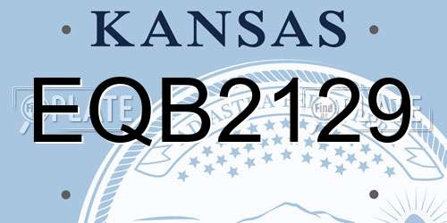 EQB2129 Kansas License Plate