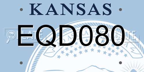 EQD080 Kansas License Plate
