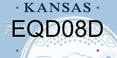 EQD08D Kansas License Plate