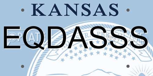 EQDASSS Kansas License Plate