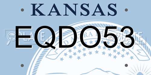 EQDO53 Kansas License Plate