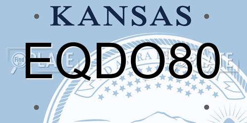 EQDO80 Kansas License Plate