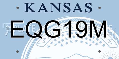 EQG19M Kansas License Plate