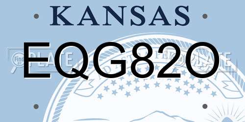 EQG82O Kansas License Plate