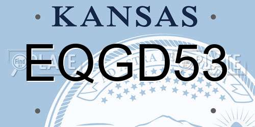 EQGD53 Kansas License Plate