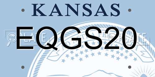 EQGS20 Kansas License Plate
