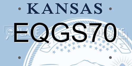 EQGS70 Kansas License Plate