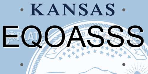 EQOASSS Kansas License Plate