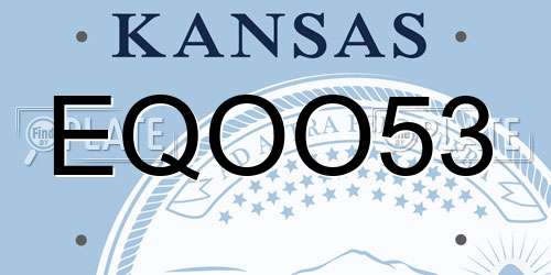 EQOO53 Kansas License Plate