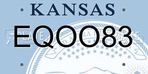 EQOO83 Kansas License Plate