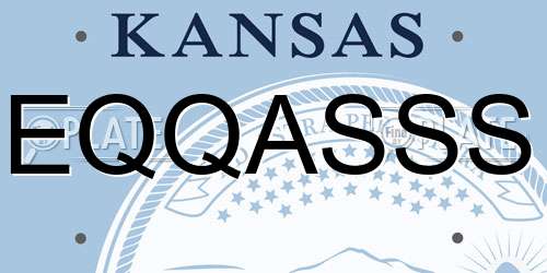 EQQASSS Kansas License Plate