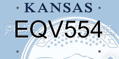 EQV554 Kansas License Plate