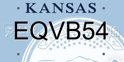 EQVB54 Kansas License Plate