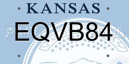 EQVB84 Kansas License Plate