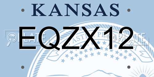 EQZX12 Kansas License Plate