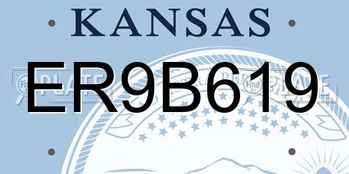 ER9B619 Kansas License Plate