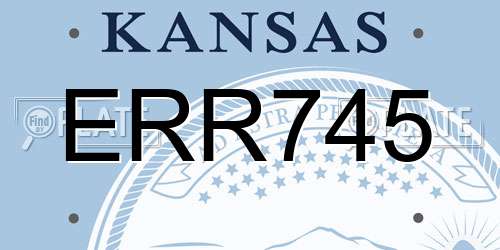ERR745 Kansas License Plate