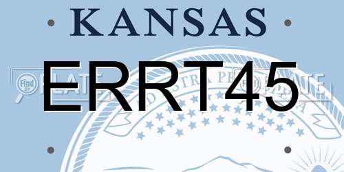 ERRT45 Kansas License Plate