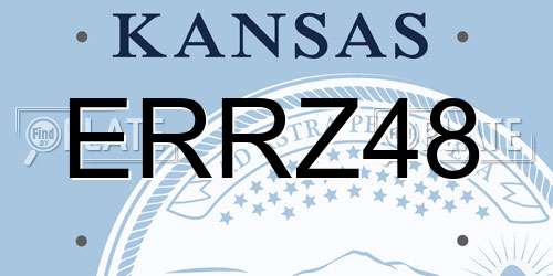ERRZ48 Kansas License Plate