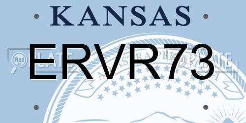 ERVR73 Kansas License Plate