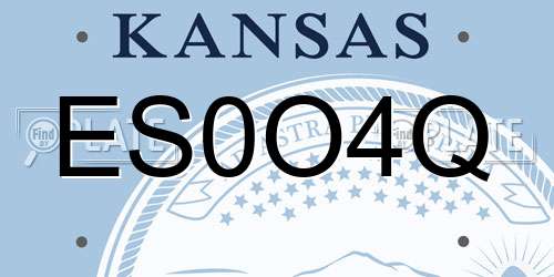 ES0O4Q Kansas License Plate