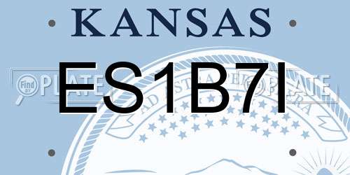 ES1B7I Kansas License Plate