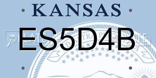 ES5D4B Kansas License Plate