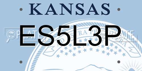 ES5L3P Kansas License Plate