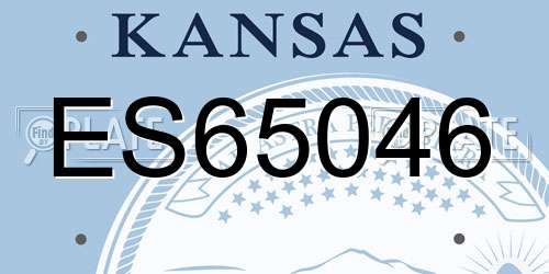 ES65046 Kansas License Plate