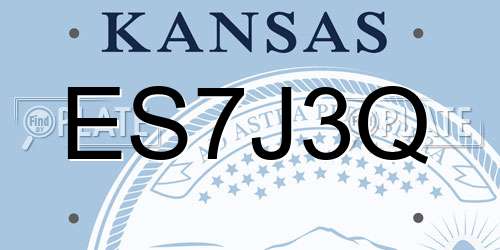 ES7J3Q Kansas License Plate
