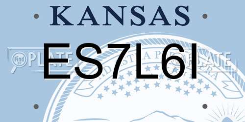 ES7L6I Kansas License Plate