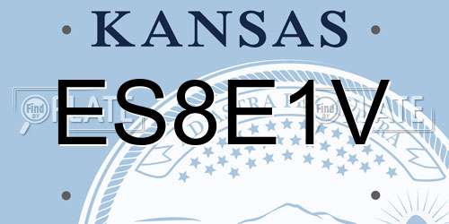 ES8E1V Kansas License Plate