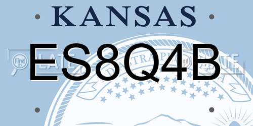ES8Q4B Kansas License Plate