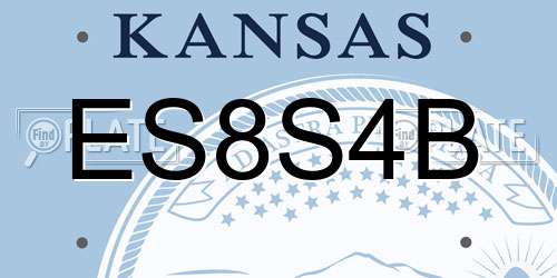 ES8S4B Kansas License Plate
