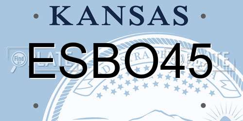 ESBO45 Kansas License Plate