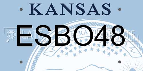 ESBO48 Kansas License Plate