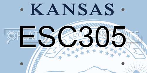 ESC305 Kansas License Plate