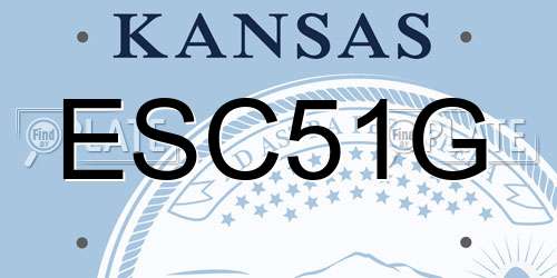 ESC51G Kansas License Plate