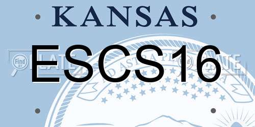 ESCS16 Kansas License Plate