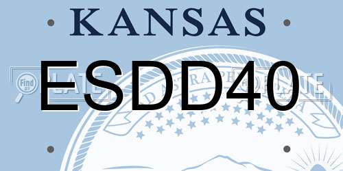 ESDD40 Kansas License Plate