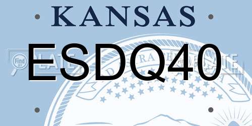 ESDQ40 Kansas License Plate