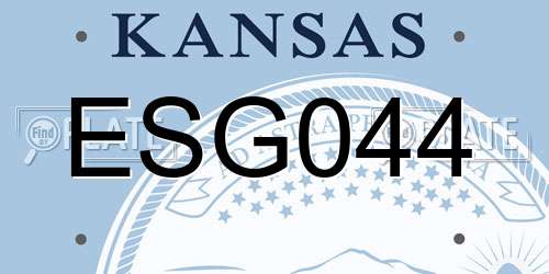 ESG044 Kansas License Plate