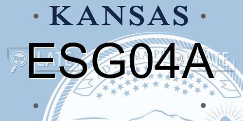 ESG04A Kansas License Plate