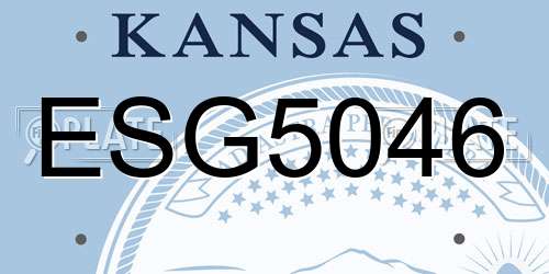 ESG5046 Kansas License Plate