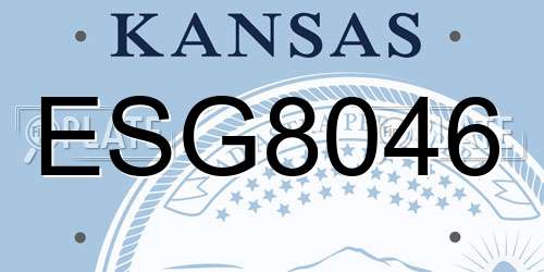 ESG8046 Kansas License Plate