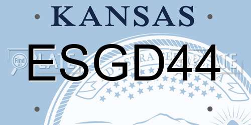 ESGD44 Kansas License Plate