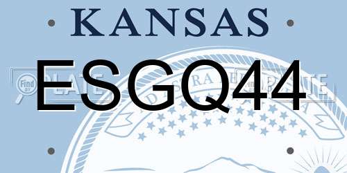ESGQ44 Kansas License Plate