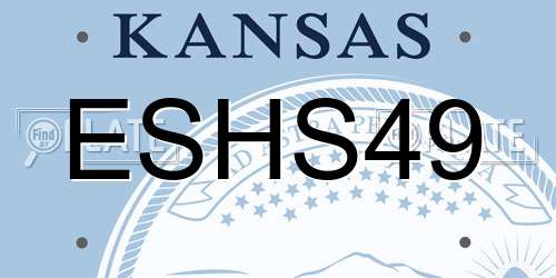 ESHS49 Kansas License Plate